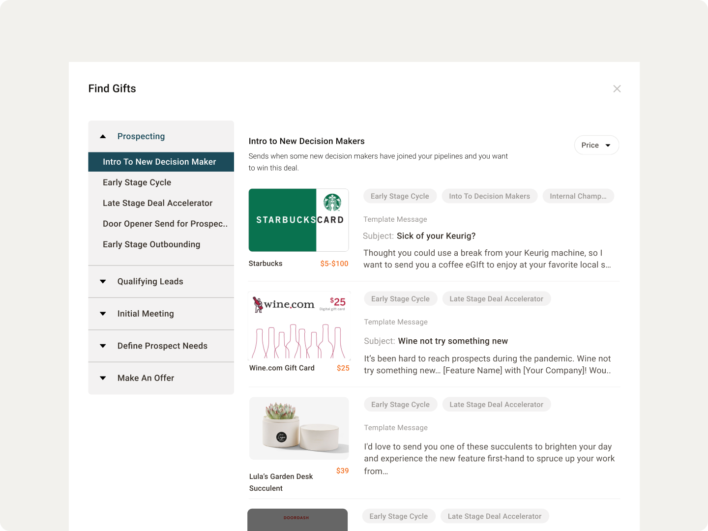 Filters Modal direction