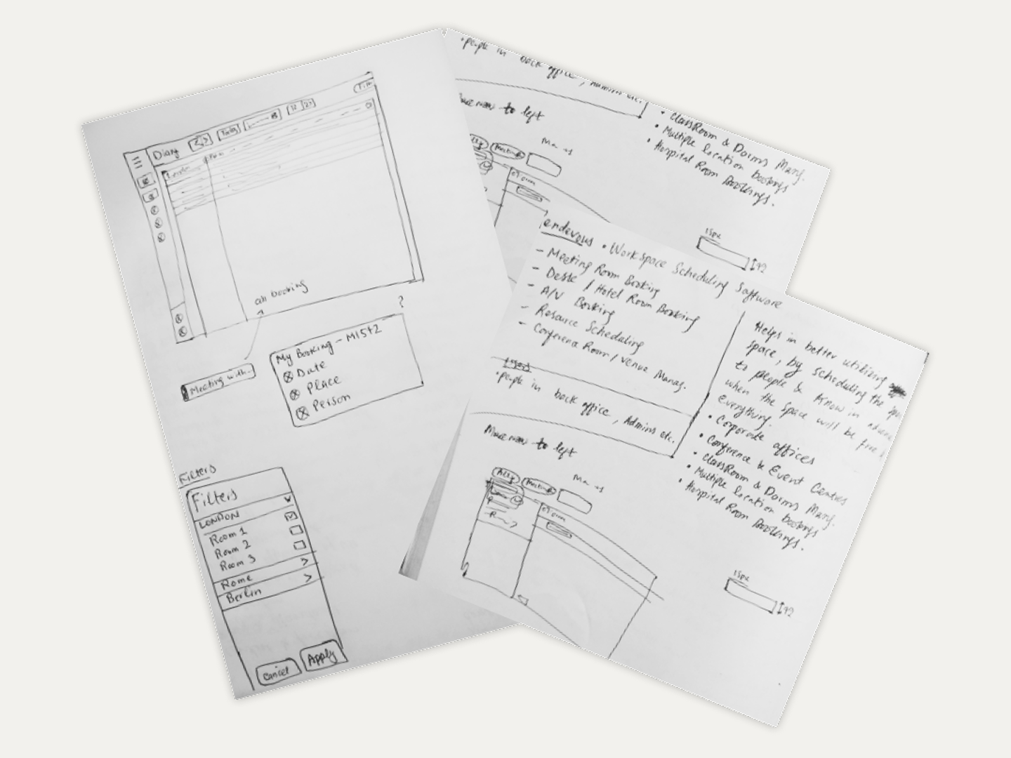 Paper drawings and ideation